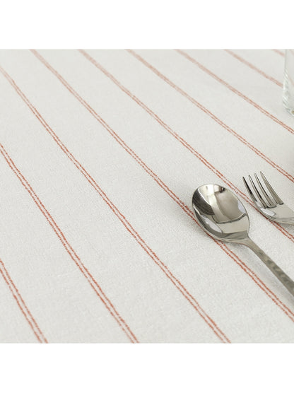 Nappe carrée Rimini terracotta 160x160 en coton lavé, coloris blanc, aspect froissé