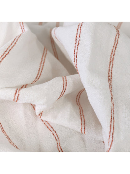 Nappe carrée Rimini terracotta 160x160 en coton lavé, coloris blanc, aspect froissé