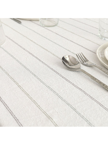 Nappe 160x160 en coton lavé blanc, aspect légèrement froissé esprit lin