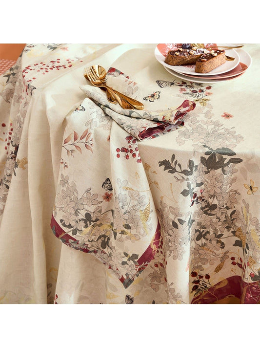 Nappe Vintage Flowers Cranberry