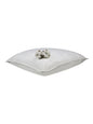 Oreiller ferme blanc 45x70 en percale de coton, finition double piquage