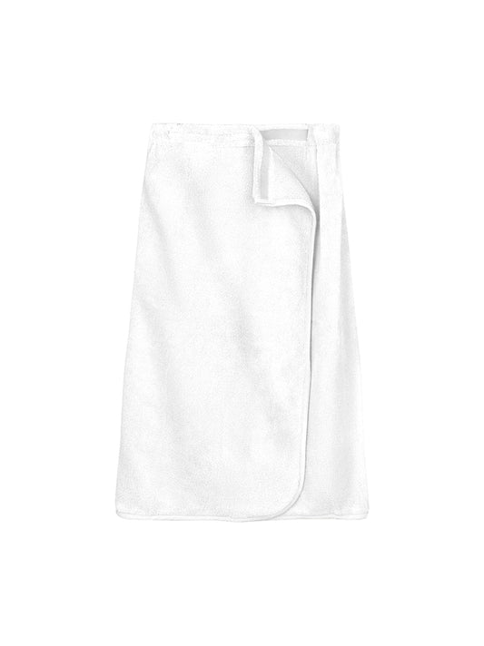 Pareo Elea blanc en coton zero-twist avec fermeture scratch pratique