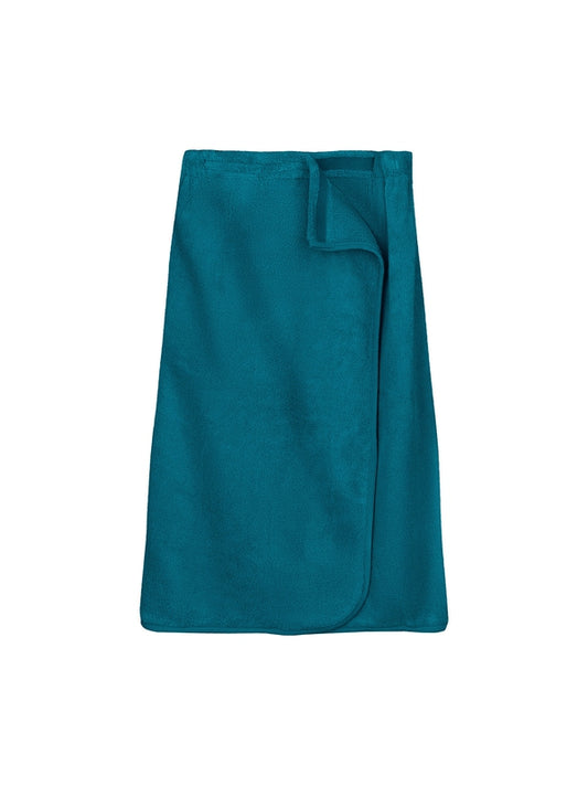 Pareo Elea bleu canard en coton eponge 100% avec fermeture scratch