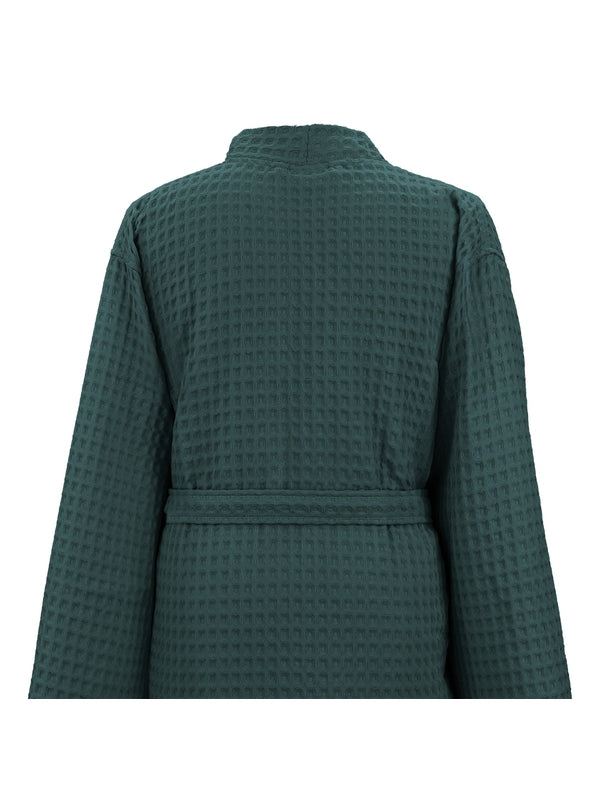 Peignoir homme 100% coton coloris canard avec col kimono, coupe détente