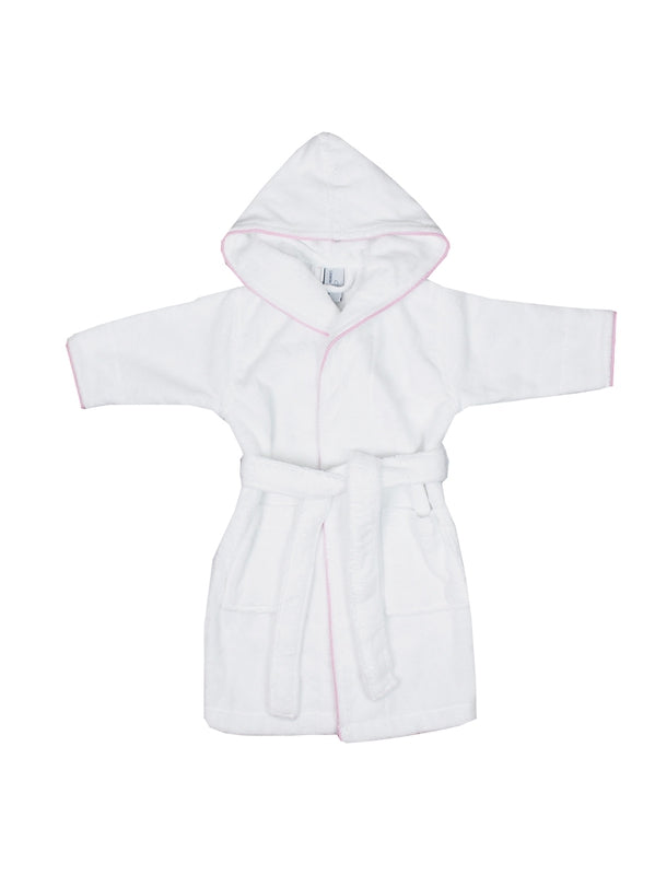 Peignoir teddy blanc pour enfant 2-4 ans avec capuche et ceinture