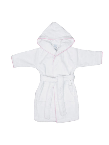 Peignoir teddy blanc pour enfant 2-4 ans avec capuche et ceinture