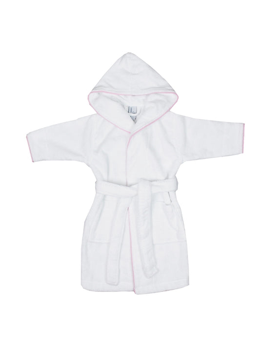 Peignoir teddy blanc pour enfant 2-4 ans avec capuche et ceinture