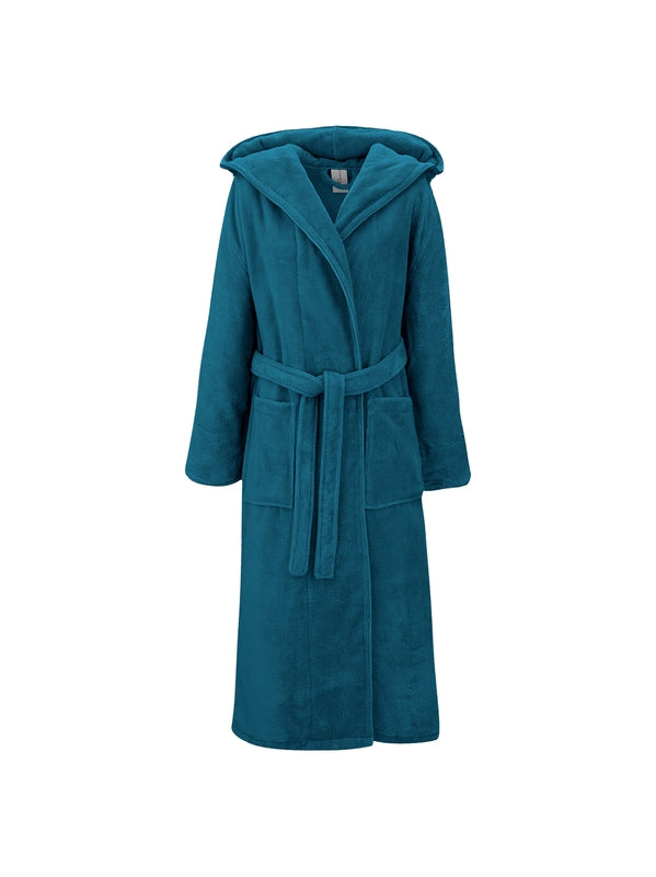 Peignoir enfant teddy canard bleu avec capuche et poches, taille 4-6 ans