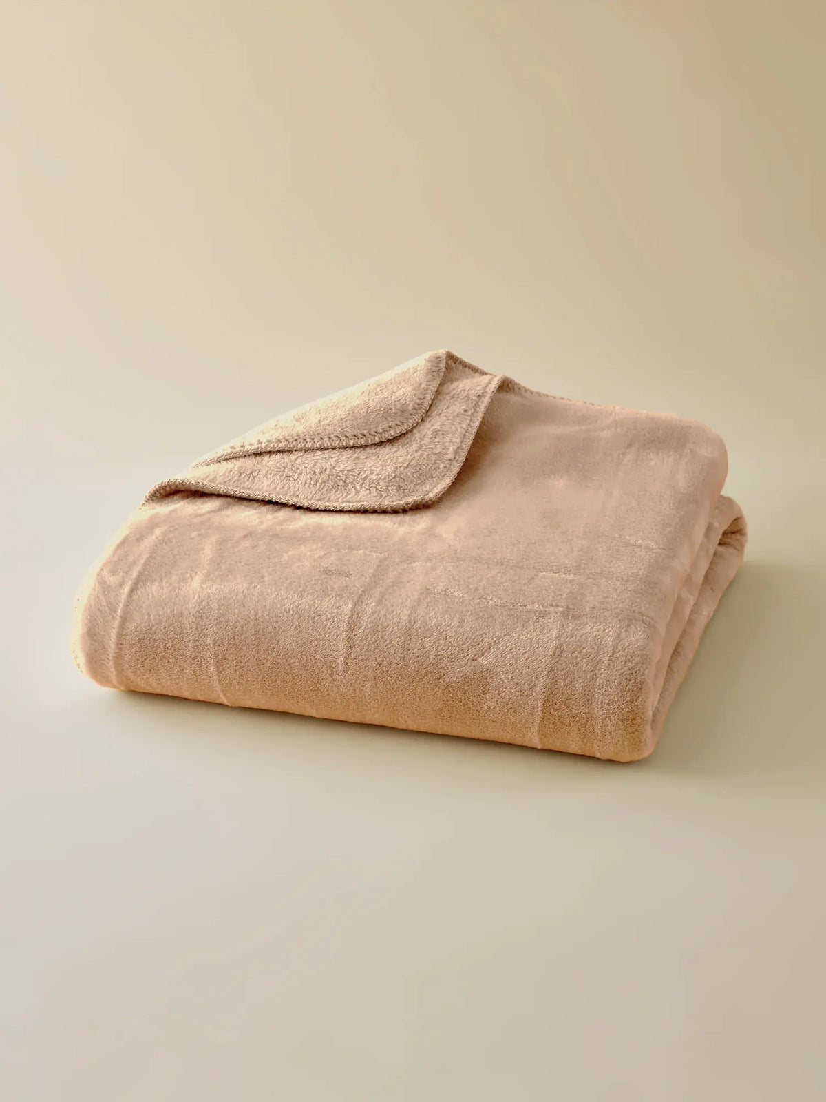 Plaid Cosy Monochrome Beige - plié