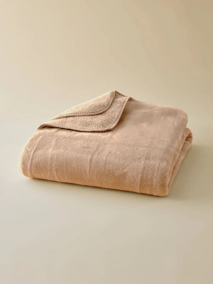 Plaid Cosy Monochrome Beige - plié