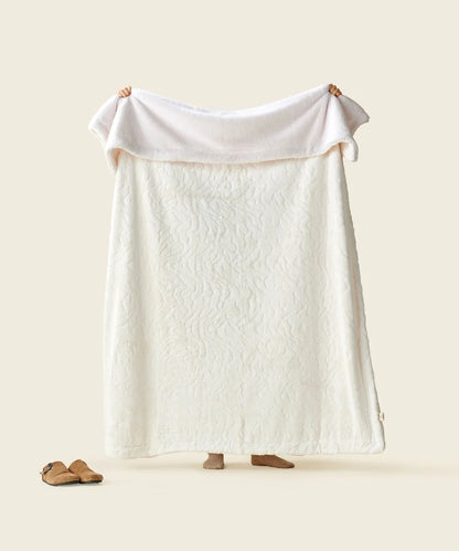 Plaid Ours Polaire Blanc tendu
