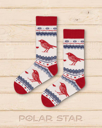 Chaussettes Fugl Bird and Heart Nordic Socks - Polar Star