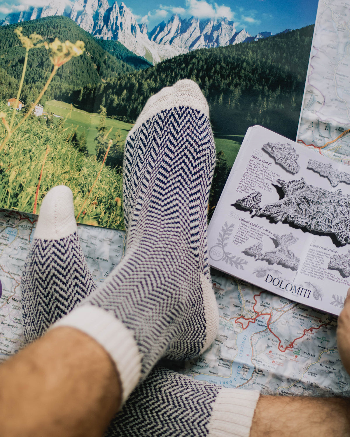 Chaussettes Magnus Chevron Nordic Socks - Polar Star, détail