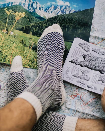 Chaussettes Magnus Chevron Nordic Socks - Polar Star, détail