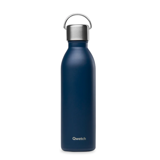 Bouteille isotherme Qwetch 1 litre - coloris bleu marine uni