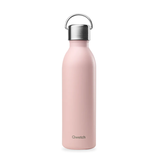 Bouteille isotherme Qwetch 1 litre - coloris rose pastel uni