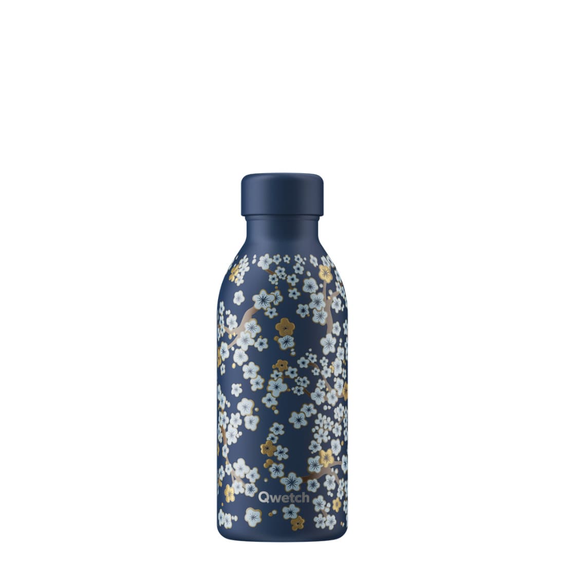 Bouteille isotherme icon - flowers - bleu nuit - 500ml - Qwetch