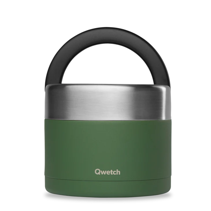 Boîte repas isotherme inox avec poignée - 850 ml - Qwetch