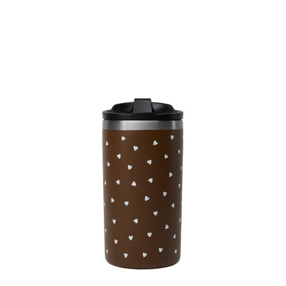 Travel mug isotherme - cozy - chocolat petit coeur- 350ml - Qwetch