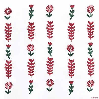 Serviette de table motif floral graphique scandinave