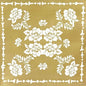 Serviette de table motif floral doré style folk
