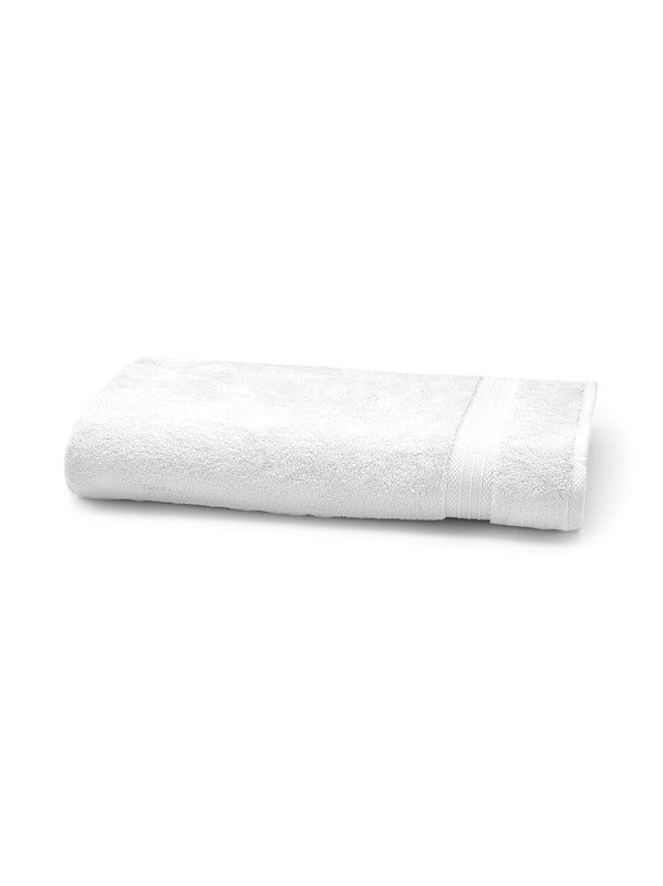 Serviette éponge Elea blanche 50x100 cm avec liteau en haut et en bas