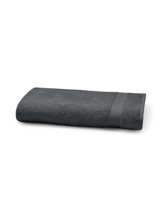 Serviette éponge Elea carbone anthracite 50x100 cm en 100% coton zéro twist