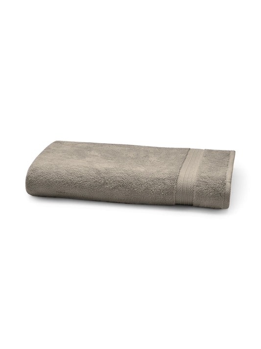 Serviette de bain éponge 100% coton beige Élea Châtaignes 50x100 cm
