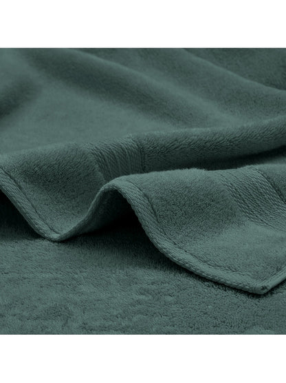 Serviette eponge Elea 50x100 cm anthracite en coton avec liteau decoratif