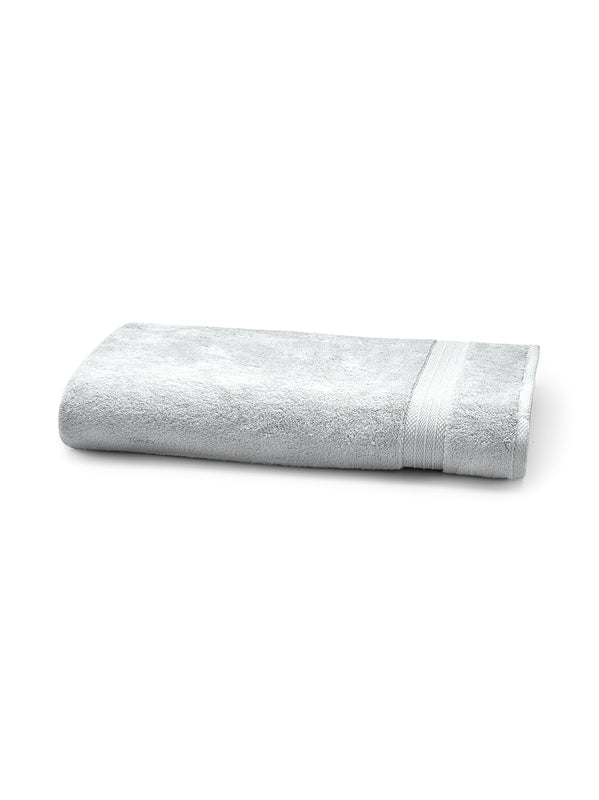 Serviette éponge Elea Nuage gris 50x100 cm en coton avec liteau renforcé