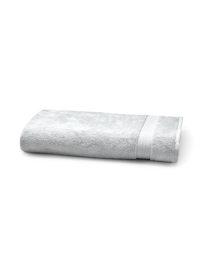 Serviette éponge Elea Nuage gris 50x100 cm en coton avec liteau renforcé