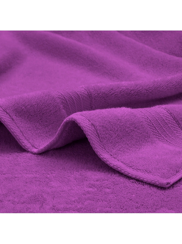 Serviette eponge Elea raisin 50x100 cm en coton pur violet, finitions liteau