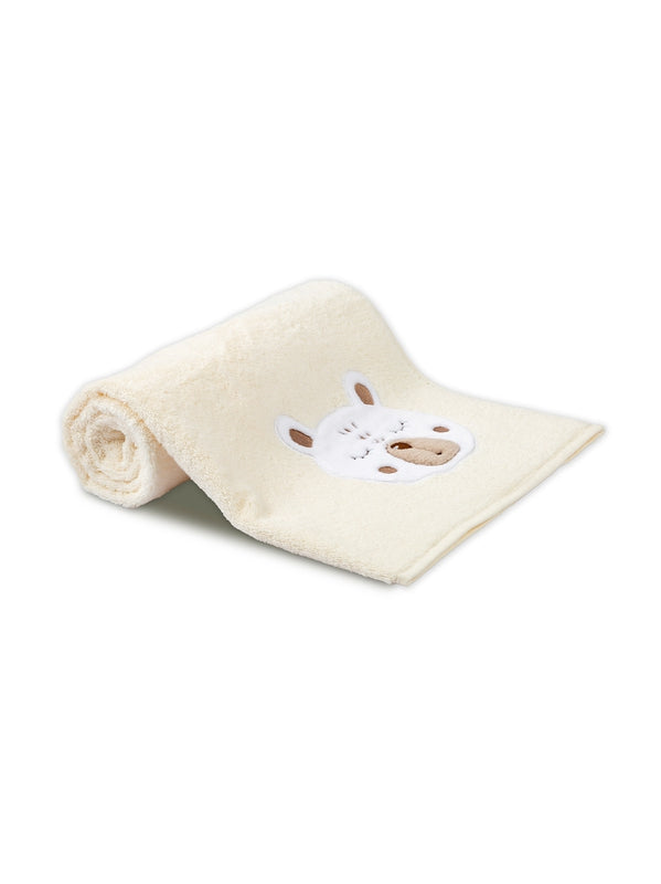 Serviette éponge enfant motif petit ours angora en coton pur 50x90 cm