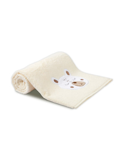 Serviette éponge enfant motif petit ours angora en coton pur 50x90 cm