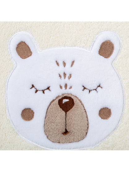 Serviette éponge enfant motif petit ours angora en coton pur 50x90 cm