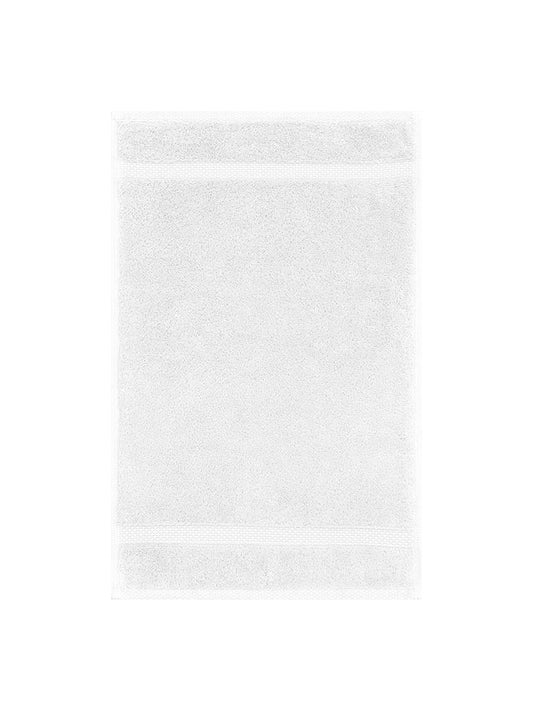 Serviette invité Elea blanche 30x50 cm en coton avec liteau