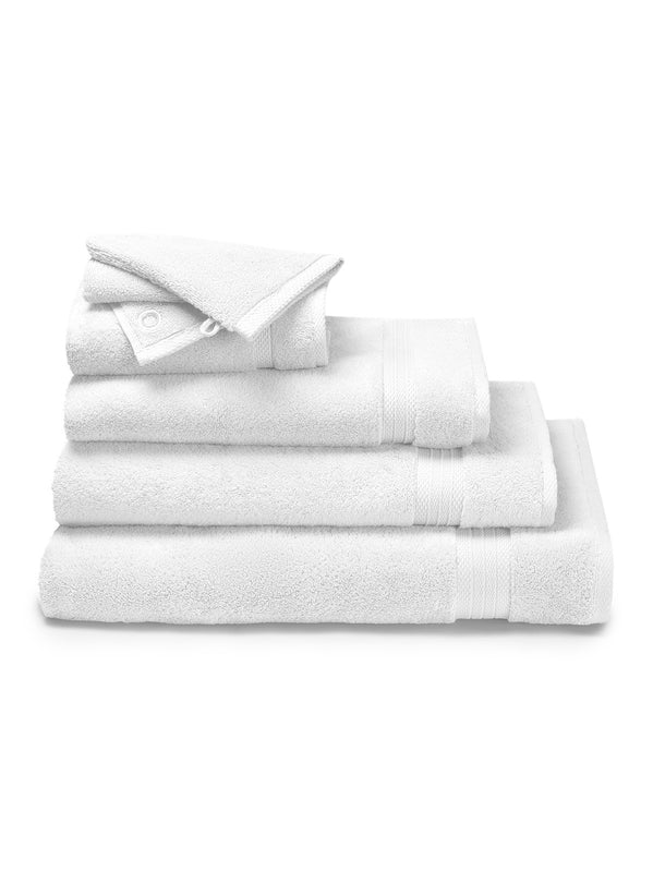 Serviette invité Elea blanche 30x50 cm en coton avec liteau