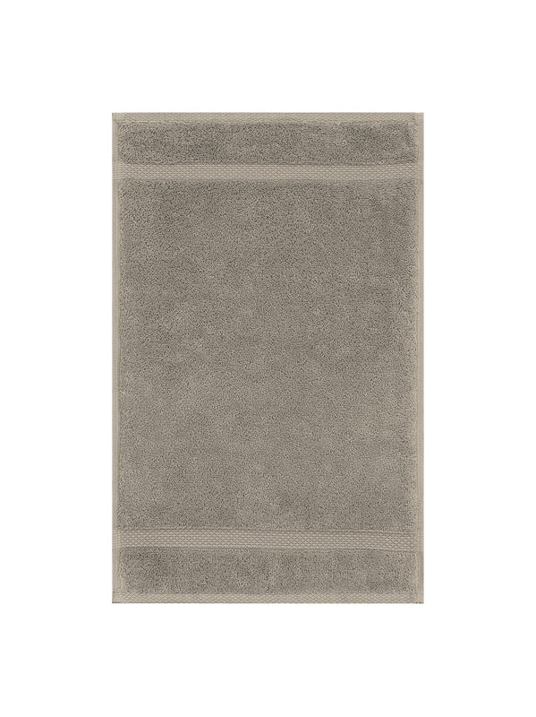 Serviette invités Elea Châtaignes beige en coton 550g/m², format 30x50cm