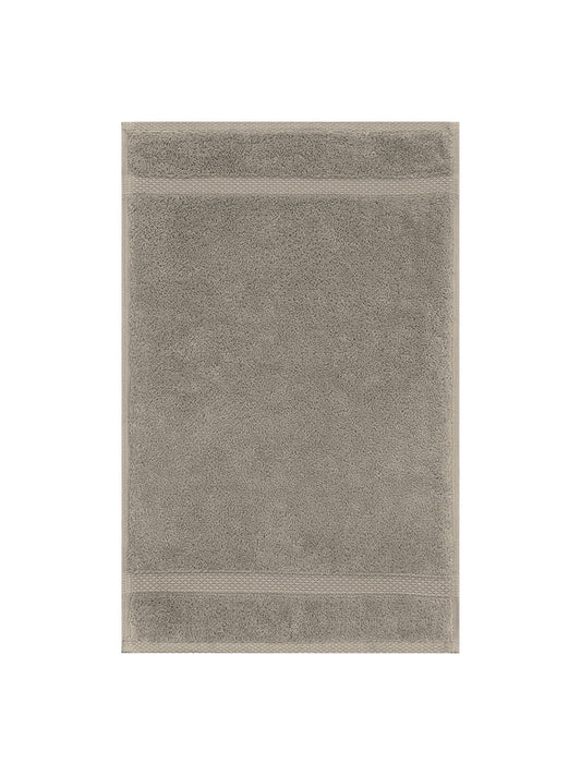 Serviette invités Elea Châtaignes beige en coton 550g/m², format 30x50cm