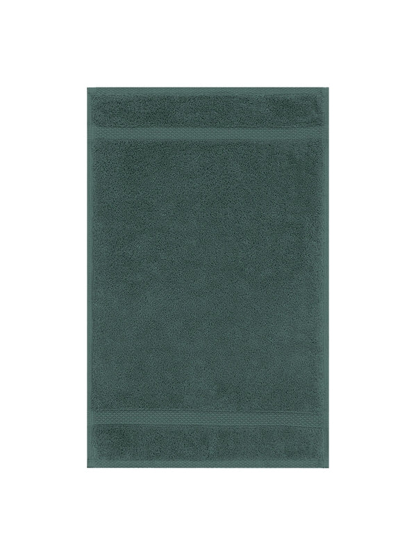 Serviette d'invités ELEA Crépuscule anthracite 30x50 cm en coton avec lisière contrastante