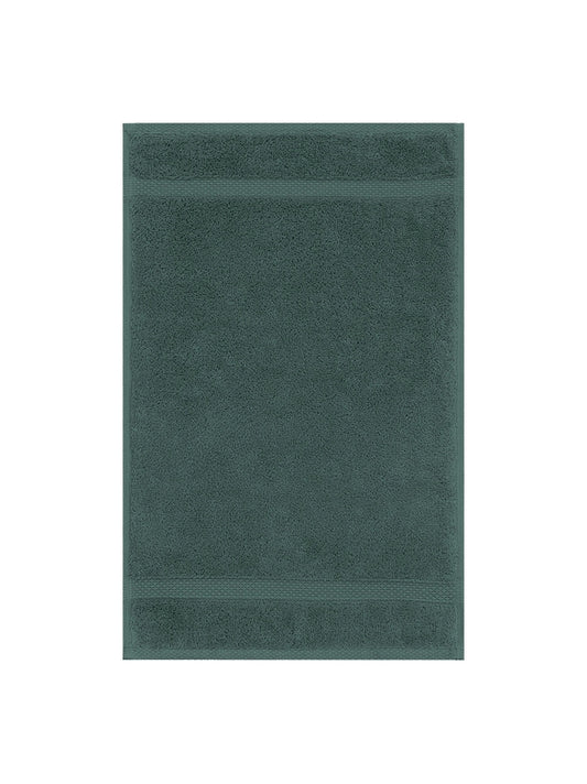 Serviette d'invités ELEA Crépuscule anthracite 30x50 cm en coton avec lisière contrastante