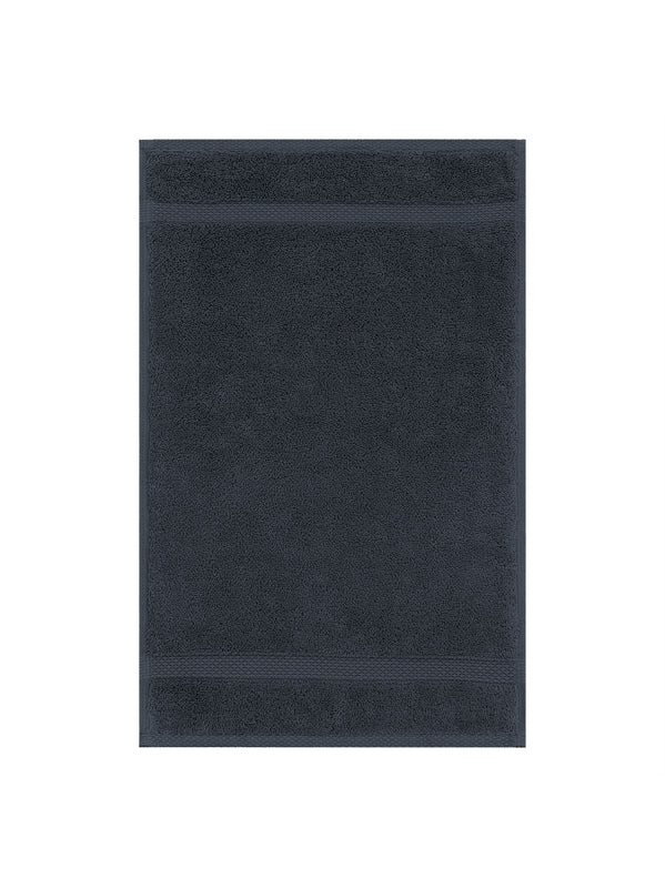 Serviette invités Elea Navy 30x50 cm en coton bleu marine, format mains