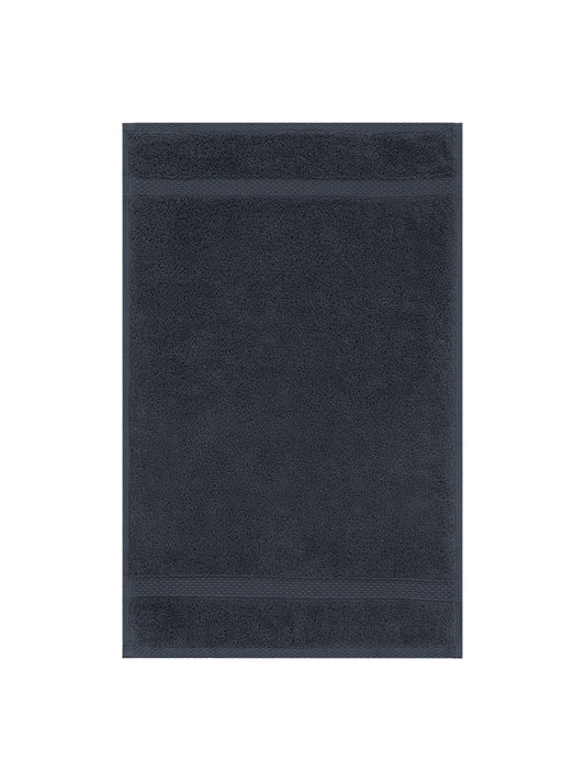 Serviette invités Elea Navy 30x50 cm en coton bleu marine, format mains