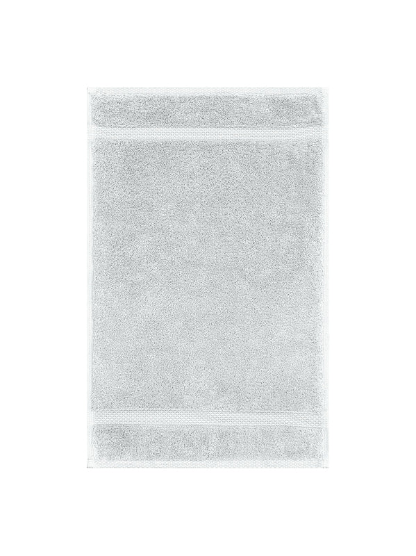 Serviette invités Elea Nuage 30x50 cm gris en coton avec liteaux renforcés