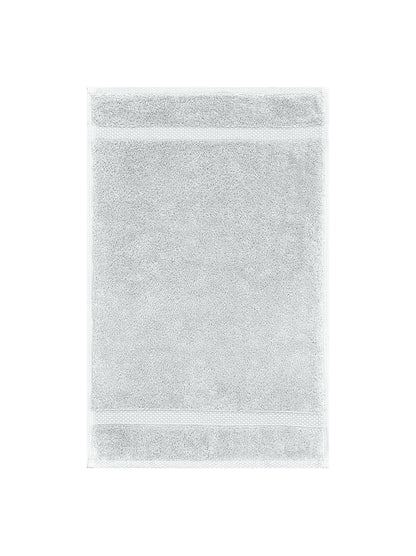 Serviette invités Elea Nuage 30x50 cm gris en coton avec liteaux renforcés
