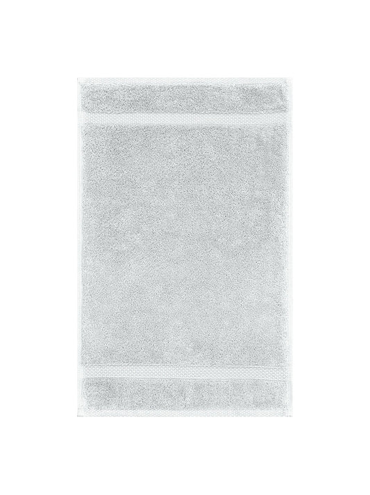 Serviette invités Elea Nuage 30x50 cm gris en coton avec liteaux renforcés