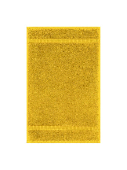 Serviette invité Éléa safran 30x50 en coton, coloris orange avec liteau