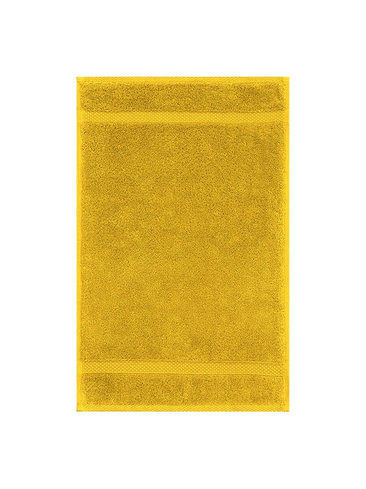 Serviette invité Éléa safran 30x50 en coton, coloris orange avec liteau