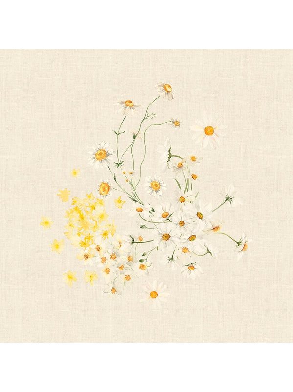 Serviette de table Daisy chanvre 45x45 beige avec ourlets soignés
