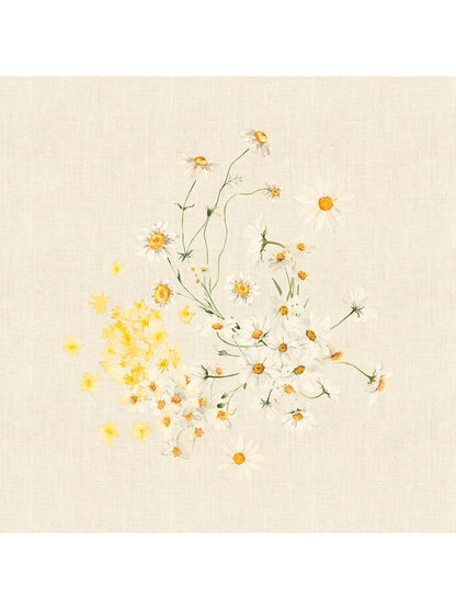 Serviette de table Daisy chanvre 45x45 beige avec ourlets soignés